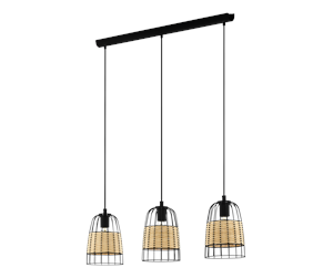 Lamper - EGLO ANWICK long table pendant black/natural - 43313