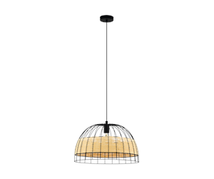 Lamper - EGLO ANWICK pendant light Ø500 mm black/natural - 43312