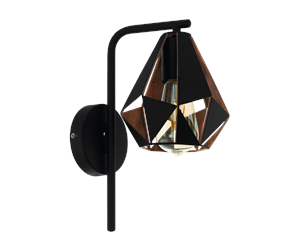 Lamper - EGLO CARLTON 4 wall lamp black/antique copper - 43057