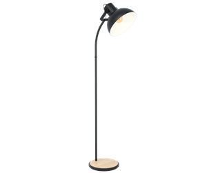 Lamper - EGLO LUBENHAM floor lamp black/wood - 44059