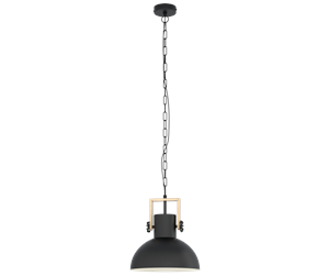 Lamper - EGLO LUBENHAM pendant light black/wood - 44056