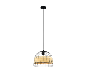 Lamper - EGLO ANWICK pendant light Ø370 mm black/natural - 43311