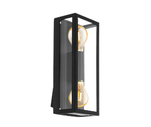 Lamper - EGLO ALAMONTE 1 outdoor wall lamp black/clear - 98273