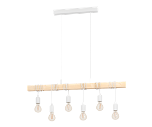 Lamper - EGLO TOWNSHEND long table pendant white/brown - 43705