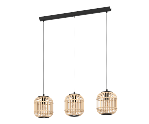 Lamper - EGLO BORDESLEY long table pendant black/wood - 43217