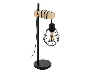 Lamper - EGLO TOWNSHEND 5 table lamp black/wood - 44079