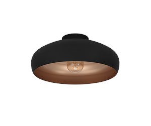 Lamper - EGLO MOGANO 1 ceiling lamp Ø400 mm black/copper - 94547