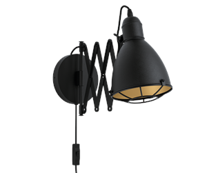 Lamper - EGLO TREBURLEY wall lamp black/gold - 43184