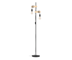 Lamper - EGLO TOWNSHEND floor lamp black/brown - 43516