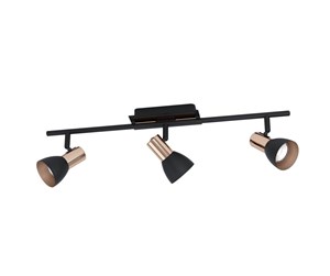 Lamper - EGLO BARNHAM spot rail 3L black/copper - 94586