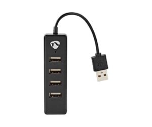 USB-hub - Nedis UHUBU2420BK - hub - 4 ports USB-hub - 4 porter - Svart - UHUBU2420BK