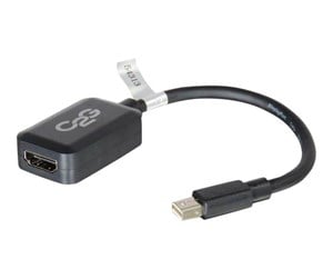 Kabler og ledninger - C2G 20cm Mini DisplayPort to HDMI Adapter - Thunderbolt to HDMI Converter M/F - Black - DisplayPort cable - 20 cm - 84313