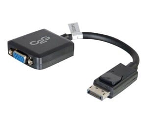 Kabler og ledninger - C2G 20cm DisplayPort to VGA Adapter Converter - DP Male to VGA Female - Black - VGA adapter - 20 cm - 84323