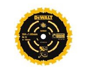 Sirkelsag - Dewalt Extreme 2nd Fix Circular Saw Blade 184mm 16mm Bore 24T - DT10302-QZ