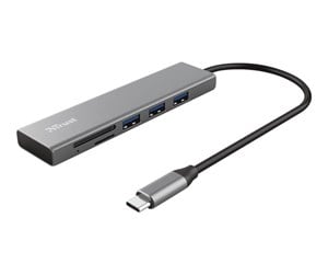 USB-hub - Trust Halyx USB-hub - 3 porter - Grå - 24191