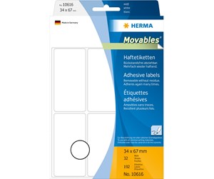 Papir, Fotopapir & Etiketter - HERMA Removable multi-purpose labels 34 x 67 mm white for hand lettering - 4008705106160