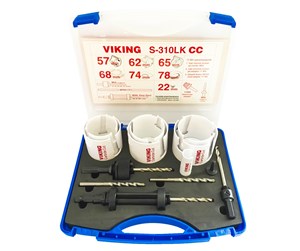 Verktøy - Viking Holesaw kit S-310LK CC Carbide Cut 22-78 mm 22-57-62-65-68-74-78 mm 3Arbors: M44 M55 M30L - 5701604711747