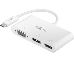 Dokkingstasjon - Goobay USB-C™ Multiport Adapter VGA+DP+HDMI™ 1 pc. in po - 4040849524127