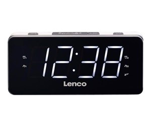 DAB, nettverks- og klokkeradio - Lenco CR-18 - clock radio - FM - Hvit - CR-18 White