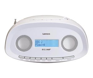 DAB, nettverks- og klokkeradio - Lenco SCD-69WH - DAB+ FM boombox with CD MP3 USB - White - DAB/DAB+/FM - Stereo - Hvit - SCD-69WH