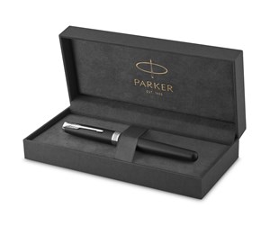 Skrive- & Tegneverktøy - Parker Sonnet Fountain Pen | Matte Black Lacquer with Palladium Trim | Fine Nib | Gift Box - 1931521