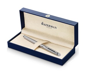 Skrive- & Tegneverktøy - Waterman Hémisphère Fountain Pen | Stainless Steel with Chrome Trim | Medium Nib | Blue Ink | Gift Box - S0920430