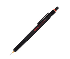 Skrive- & Tegneverktøy - Rotring 800+ Mechanical Pencil and Touchscreen Stylus | Twist-to-Retract HB 0.7 mm Propelling Pencil | Black Metal Barrel - 1900182