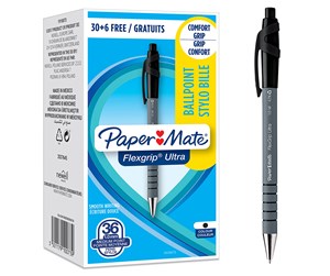 Skrive- & Tegneverktøy - Paper Mate Flexgrip Ultra Retractable Ballpoint Pens | Medium Point (1.0mm) | Black | 36 Count - 1910073