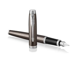 Skrive- & Tegneverktøy - Parker IM Fountain Pen | Dark Espresso | Fine Nib with Blue Ink Refill | Gift Box - 1931650