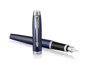 Skrive- & Tegneverktøy - Parker IM Fountain Pen | Matte Blue | Fine Nib with Blue Ink Refill | Gift Box - 1931647