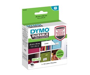 Papir, Fotopapir & Etiketter - DYMO LabelWriter Durable små multifunksjonelle etiketter, 25mm x 54mm - 2112283