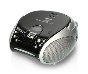 CD-spiller - Lenco SCD-24 portable FM radio/CD player - Black/Silver - SCD-24 Black/Silver