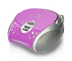 CD-spiller - Lenco SCD-24 portable FM radio/CD player - Pink/Grey - SCD-24 Purple