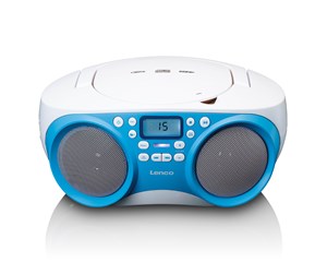 CD-spiller - Lenco SCD-301PK - Portable FM radio with CD MP3 - Blue/White - SCD-301BU