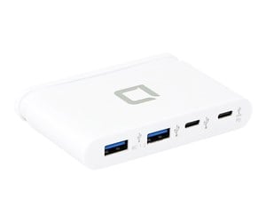 USB-hub - Dicota USB-C Portable Hub 4-in-1 USB-hub - 4 porter - Hvit - D31731