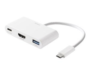 Dokkingstasjon - Deltaco USB-C till HDMI/USB A adapter 4K 30Hz US - USBC-HDMI23