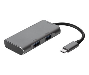 USB-hub - Deltaco USB 3.1 Gen 2 hubb 2xUSB-C 2xUSB-A spc USB-hub - 4 porter - Grå - USBC-HUB201