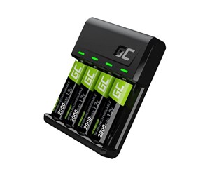 Batteri - Green Cell VitalCharger USB battery charger - 4 x AA type - NiMH - 0.5 Watt - GRSETGC01