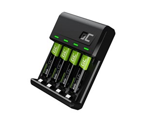 Batteri - Green Cell VitalCharger battery charger - 0.5 Watt - with 4 x AA NiMH 800 mAh rechargeable batteries - GRSETGC02