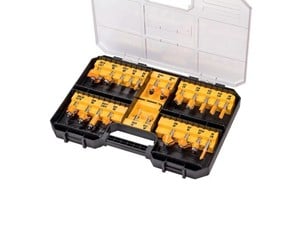 Verktøy - Dewalt 22 Piece Router Bit Set - 8mm Shaft - + Storage Box With Clear Cover - DT90017-QZ