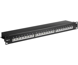 Nettverkskabel - CAT 6 19 inch (48.3 cm) Patch Panel 24 Port blac - 4040849930485