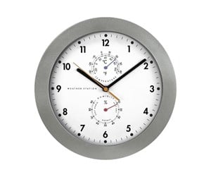 Dekorasjon - Hama PG-300 - clock - quartz - wall mountable - 30 cm - white - frame: silver - 00186344