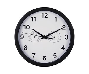 Dekorasjon - Hama "Pure Plus" - clock - quartz - wall mountable - 25 cm - white - frame: black - 00186342