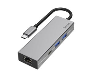 Dokkingstasjon - Hama Multiport Adapter - docking station - USB-C 3.2 Gen 1 - GigE - 00200108