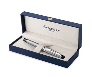 Skrive- & Tegneverktøy - Waterman Expert Fountain Pen | Stainless Steel with Chrome Trim | Medium Nib | Gift Box - S0952060