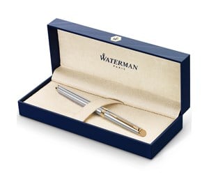 Skrive- & Tegneverktøy - Waterman Hémisphère Rollerball Pen | Stainless Steel with 23k Gold Trim | Fine Point | Black Ink | Gift Box - S0920350