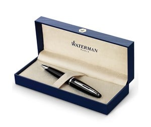 Skrive- & Tegneverktøy - Waterman Carène Black Sea Ballpoint Pen | High-Gloss Black with Palladium Plated Trim | Medium Point with Blue Ink Cartridge | Gift Box - S0293950