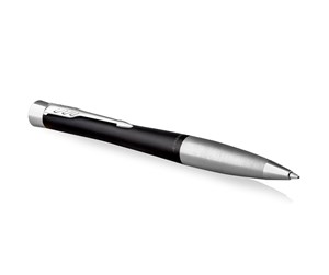 Skrive- & Tegneverktøy - Parker Urban Twist Ballpoint Pen | Muted Black with Chrome Trim | Medium Point Blue Ink Refill | Gift Box - 2143639