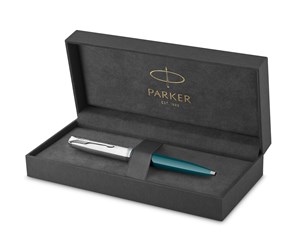 Skrive- & Tegneverktøy - Parker 51 Ballpoint Pen | Teal Blue Barrel with Chrome Trim | Medium Point with Black Ink Refill | Gift Box - 2123508