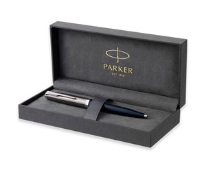 Skrive- & Tegneverktøy - Parker 51 Ballpoint Pen | Midnight Blue Barrel with Chrome Trim | Medium Point with Black Ink Refill | Gift Box - 2123503